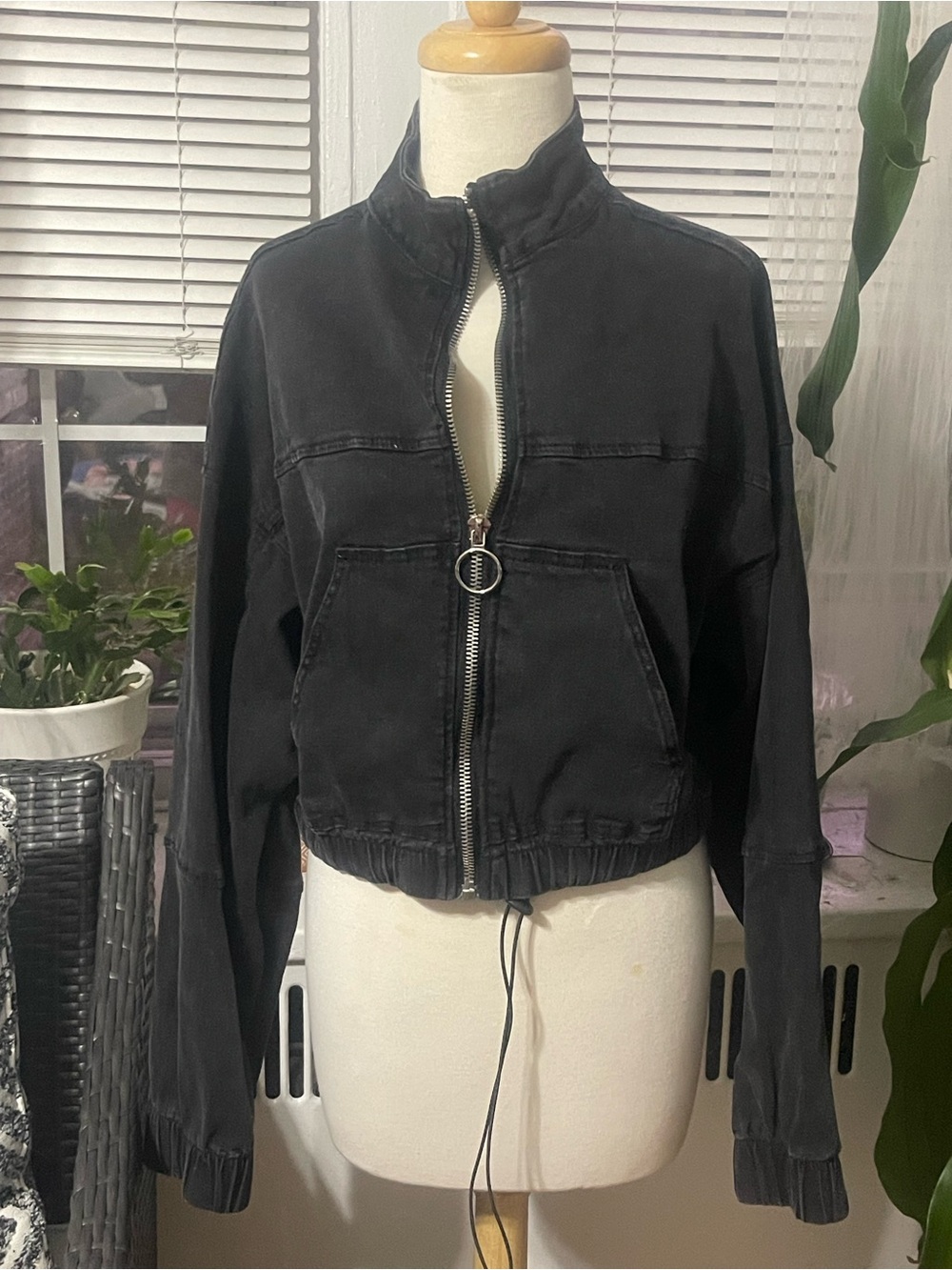 Merch Traffic Black Zip-Up Bomber Jacket with Ring Pull